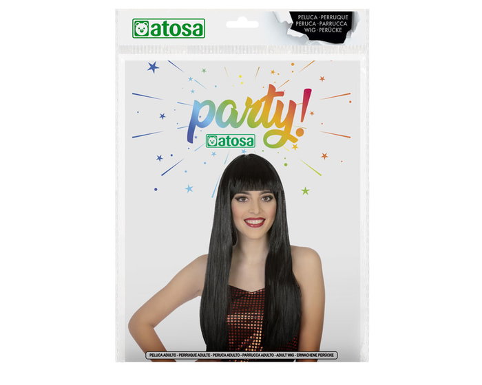 Atosa Peluca Larga Lisa Negra con Flequillo Atosa Peluca Larga Lisa Negra con Flequillo