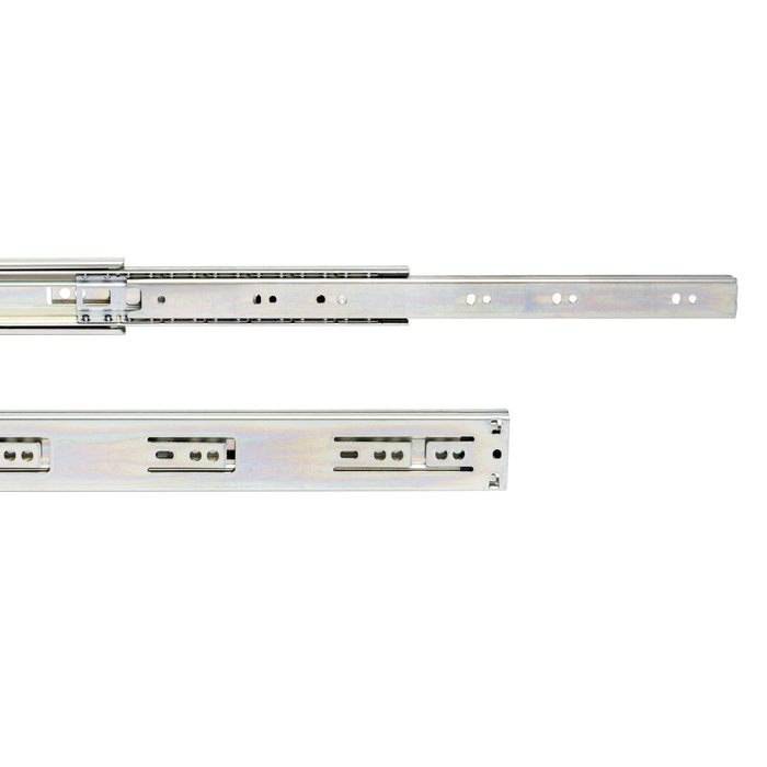 Emuca Juego de guías de bolas para cajones con extracción total, altura 45mm, longitud 300mm, Acero, Cincado