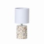 DKD Home Decor Lámpara de Sobremesa de Gres con Flores, E14, Blanco o Beige de Surtido