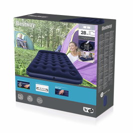 Bestway Colchón Doble con Bomba de Pie Integrada 191x137x28 cm