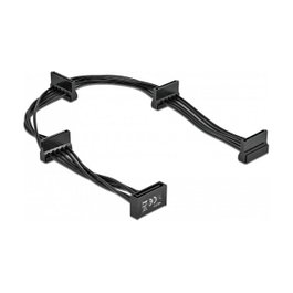 DeLOCK Cable de alimentación SATA 15 pin a 4 x SATA 15 pin, 40 cm, Negro