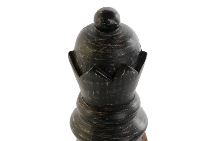 DKD Home Decor Figura de Mango Tallado con Diseño de Ajedrez, Pack de 2