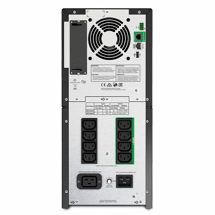 APC Smart-UPS SMT3000IC 3 kVA 2700 W 9 salidas AC Negro