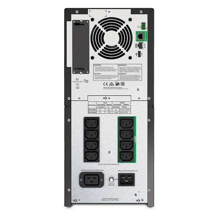 APC SMT3000IC Smart-UPS Tower SAI/UPS Line Interactive 3000VA 2700W 9 Salidas AC 98.4% Eficiencia