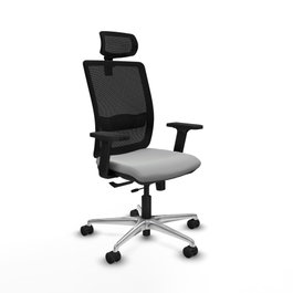 PIQUERAS Y CRESPO Silla de oficina Haches con mecanismo Sincro/Traslack, Gris claro y Negro