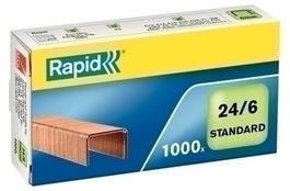 Grapas Rapid 24/6 Cobreadas Caja De 1000