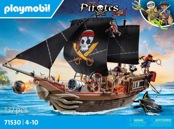 Playmobil Gran Barco Pirata Flotante para Niños con Accesorios y Figuras