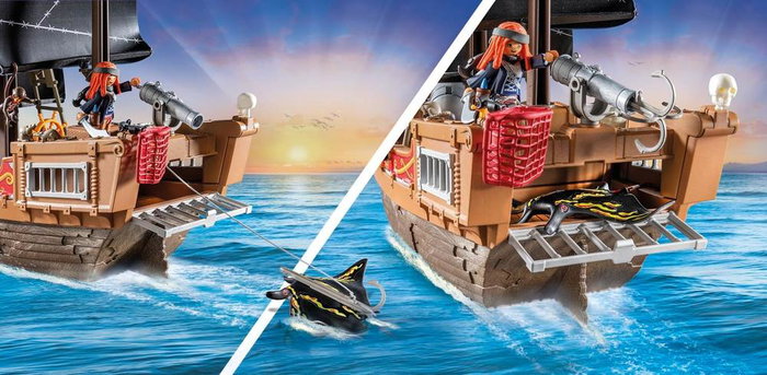 Playmobil Gran Barco Pirata Flotante para Niños con Accesorios y Figuras