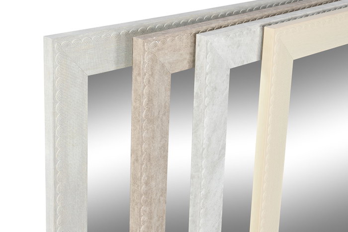 DKD Home Decor Espejo Soft Tropic de Cristal, Pack de 4 Unidades Surtidas