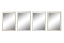 DKD Home Decor Espejo Soft Tropic de Cristal, Pack de 4 Unidades Surtidas