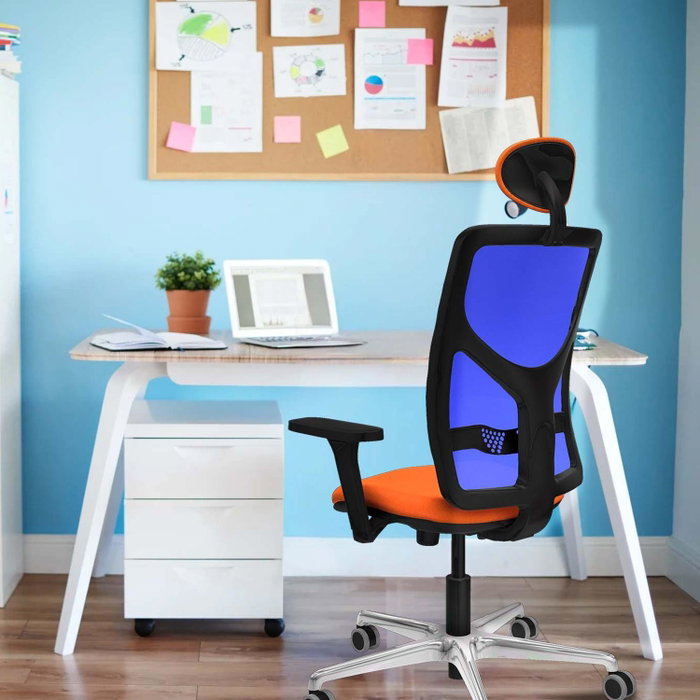 PIQUERAS Y CRESPO Silla de oficina Motilla Naranja y Gris con mecanismo Sincro PIQUERAS Y CRESPO Silla de oficina Motilla Naranja y Gris con mecanismo Sincro