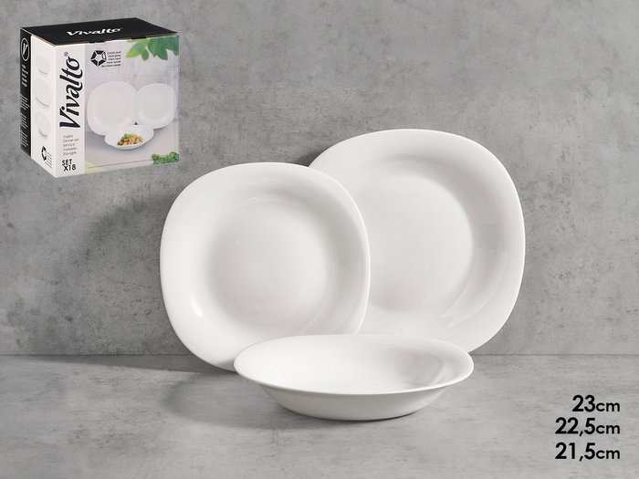 Vivalto Set Vajilla Cuadrado Opal 18 Piezas 24 x 24 x 19 cm (Set de 2) Vivalto Set Vajilla Cuadrado Opal 18 Piezas 24 x 24 x 19 cm (Set de 2)