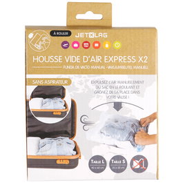 Jet Lag Juego de 2 Bolsas Vacío Maletas Reutilizables para Viaje S/L 35x50cm 40x60cm