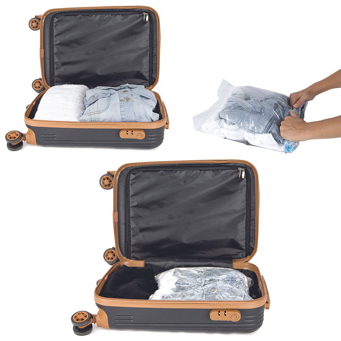 Jet Lag Juego de 2 Bolsas Vacío Maletas Reutilizables para Viaje S/L 35x50cm 40x60cm Jet Lag Juego de 2 Bolsas Vacío Maletas Reutilizables para Viaje S/L 35x50cm 40x60cm