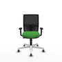 PIQUERAS Y CRESPO Silla de oficina Yunquera con mecanismo Sincro/Traslack, Verde y Negro