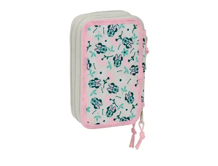 Safta Estuche Escolar Minnie Mouse Minty Triple Cremallera 37 Piezas