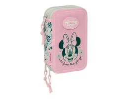 Safta Estuche Escolar Minnie Mouse Minty Triple Cremallera 37 Piezas