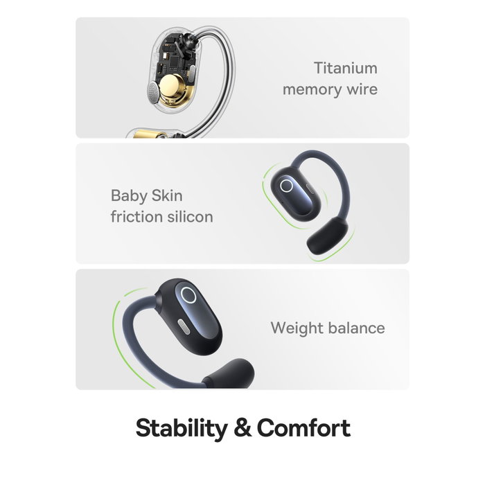 Baseus Eli Sport 1 Open-Ear TWS Earbuds Negro Baseus Eli Sport 1 Open-Ear TWS Earbuds Negro