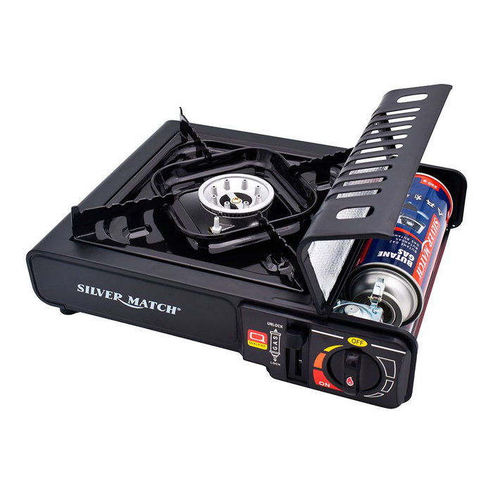 Silver Match Cocina Portátil de Gas 1 Fuego 20 kW 146 g/h Camping Exterior