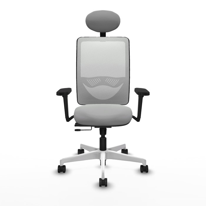 PIQUERAS Y CRESPO Silla de oficina Zulema con mecanismo Sincro/Traslack, Gris claro y Blanco