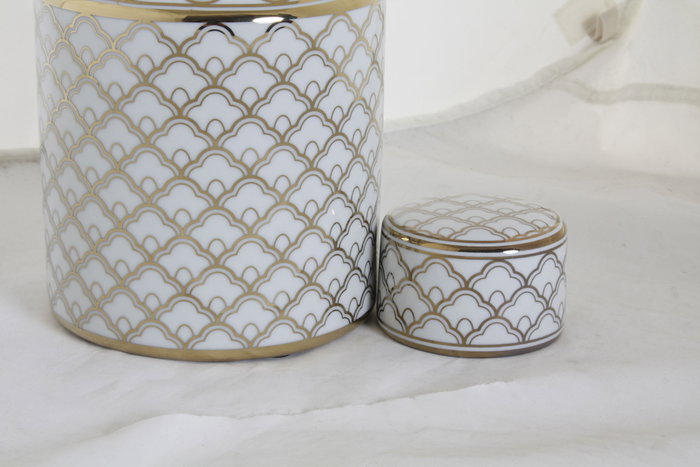 DKD Home Decor Jarrón de Porcelana Dorado Colección SCRAT
