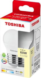 TOSHIBA ECOFLARE G45 E2 Bombilla LED G45, 5.9W, 4000K, Blanco Neutro