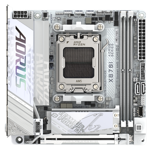 Gigabyte X870I AORUS PRO ICE, Mini-ITX, AMD X870, DDR5, Blanco