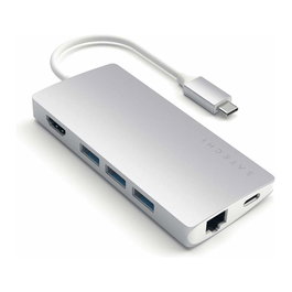 Satechi USB-C V2 Multi-Port Hub 8 en 1, Silber, ST-TCMA2S