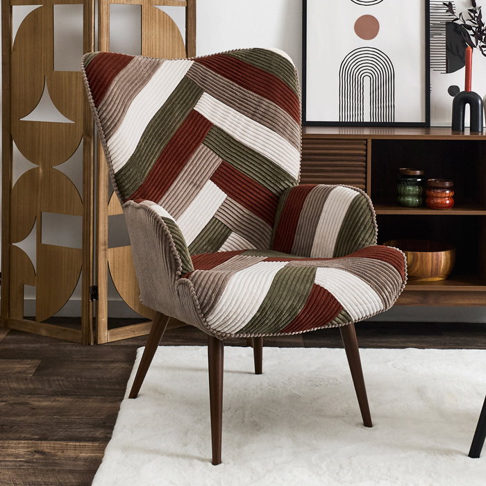 Home Deco Factory Butaca Sillón Patchwork Cocooning Poliéster