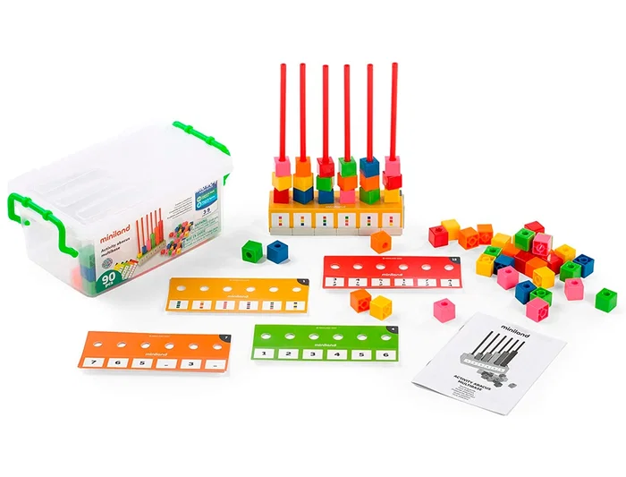 Miniland Abacus Multibase Juego de Cuentas Educativo con 90 Piezas para Niños