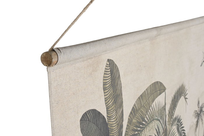 DKD Home Decor Lienzo de Lino y Abeto Palmeras (Surtido de 2)