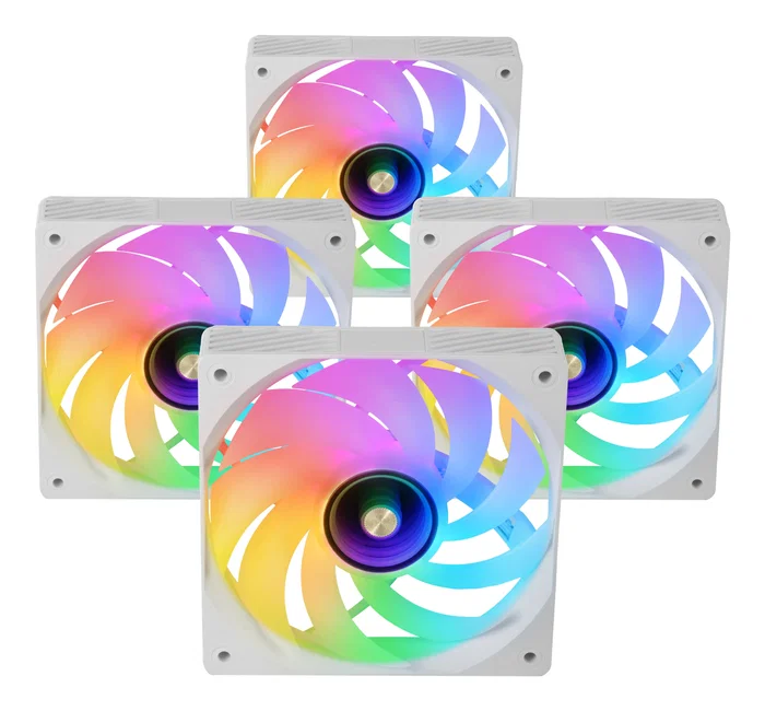 Mars Gaming MF-SI4KIT Kit de 4 Ventiladores PC ARGB 120mm Infinity Mirror Blanco - Ultrasilenciosos con Hub y Mando a Distancia