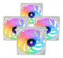 Mars Gaming MF-SI4KIT Kit de 4 Ventiladores PC ARGB 120mm Infinity Mirror Blanco - Ultrasilenciosos con Hub y Mando a Distancia