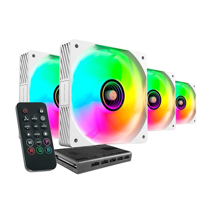 Mars Gaming Kit 4 Ventiladores MF-SI4KIT ARGB Infinity Blanco