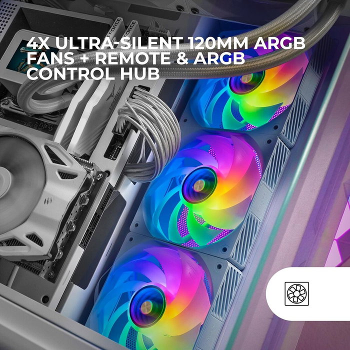 Mars Gaming Kit 4 Ventiladores MF-SI4KIT ARGB Infinity Blanco