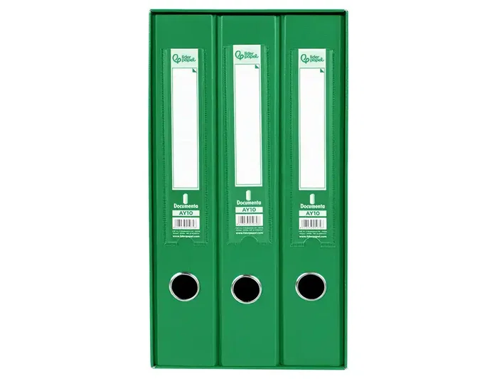 Liderpapel Módulo 3 Archivador Folio de 2 Anillas Mixtas 40mm Verde