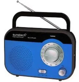 Sunstech RPS560 Radio Portátil Analógica Azul, AM/FM, 0.8W, con Asa, Antena Telescópica y Salida para Auriculares