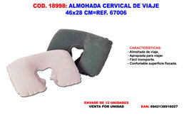 Almohada cervical de viaje 46x28 cm