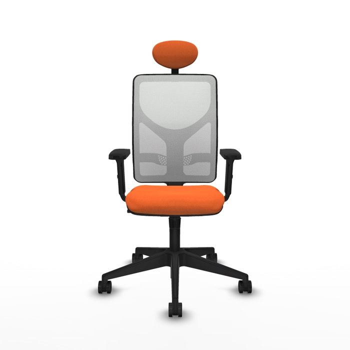 PIQUERAS Y CRESPO Silla de oficina Motilla con Mecanismo Sincro, Naranja y Blanco