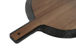 DKD Home Decor Tabla Cortar Moderna Negra Natural Acacia 28 x 1.8 x 38 cm