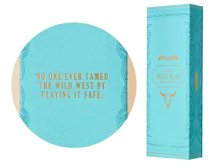 Belius Roller Wild West Turquesa Dorado Tinta Negra Caja de Diseño