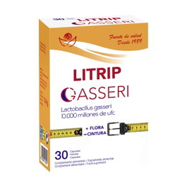 BIOSERUM Litrip Gasseri 30 Capsulas - Suplemento Probiótico Lactobacillus Gasseri 335 mg, 10(10) UFC/Cápsula - Digestión y Control de Peso