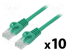 LANBERG Patch Cord Cat 5e U/UTP 1m Verde (Pack de 10)