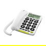 Doro PhoneEasy 312cs - Teléfono Analógico con Altavoz, Identificador de Llamadas, Agenda 30 Números, Pantalla LCD, Color Blanco