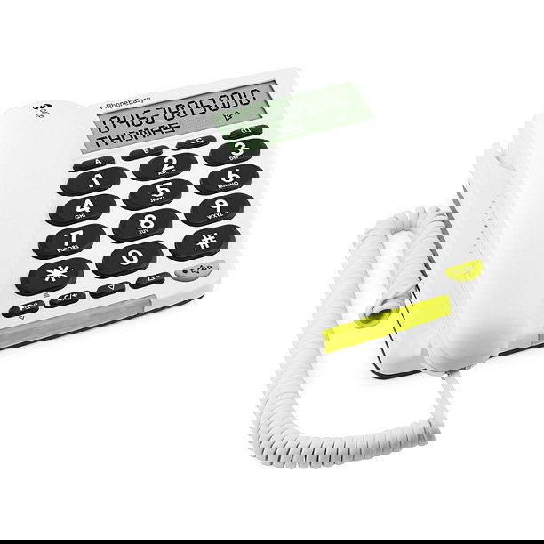 Doro PhoneEasy 312cs - Teléfono Analógico con Altavoz, Identificador de Llamadas, Agenda 30 Números, Pantalla LCD, Color Blanco