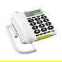 Doro PhoneEasy 312cs - Teléfono Analógico con Altavoz, Identificador de Llamadas, Agenda 30 Números, Pantalla LCD, Color Blanco