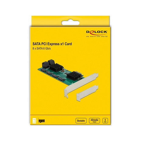 DeLOCK Tarjeta de expansión SATA de 8 puertos PCIe x1 Perfil bajo 90072 DeLOCK Tarjeta de expansión SATA de 8 puertos PCIe x1 Perfil bajo 90072