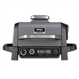 Ninja OG701EU Barbacoa Eléctrica de Exterior con Ahumador y Freidora de Aire, Sabor a Leña 100% Auténtico, Resistente a la Intemperie