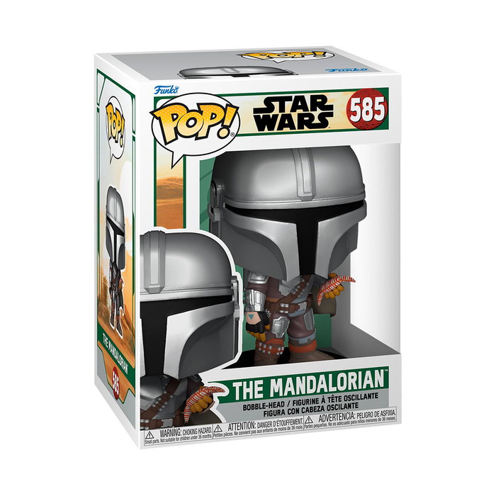 FUNKO Pop! Star Wars The Mandalorian - Libro de Boba Fett, Cabeza Oscilante, Vinilo 9.5 cm, Figura de Colección 68654