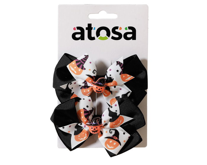 Set 2 Pinzas De Pelo Con Calabazas Naranjas Para Niños Halloween